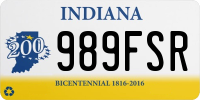 IN license plate 989FSR