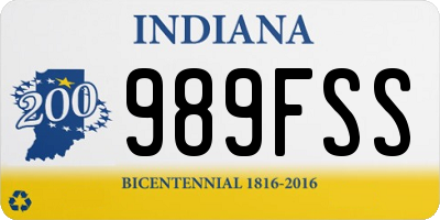 IN license plate 989FSS