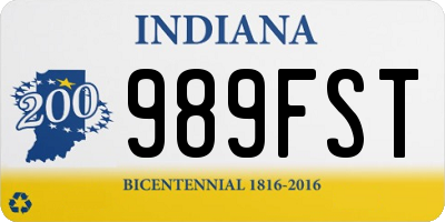 IN license plate 989FST