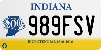 IN license plate 989FSV