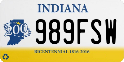 IN license plate 989FSW