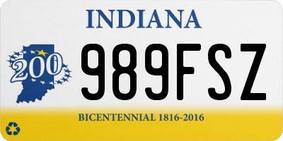 IN license plate 989FSZ