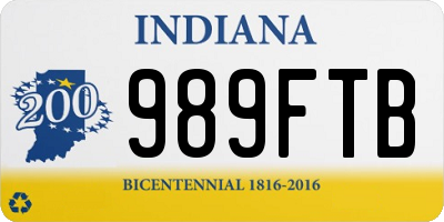 IN license plate 989FTB