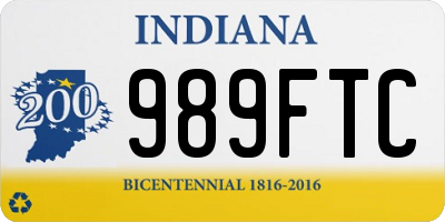 IN license plate 989FTC