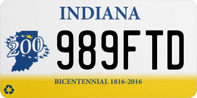 IN license plate 989FTD