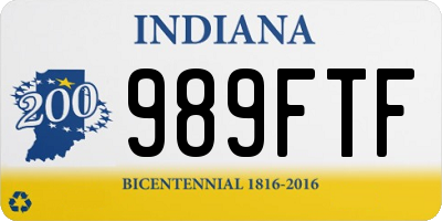 IN license plate 989FTF