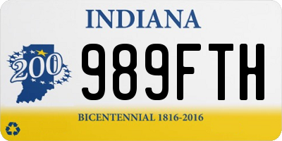 IN license plate 989FTH