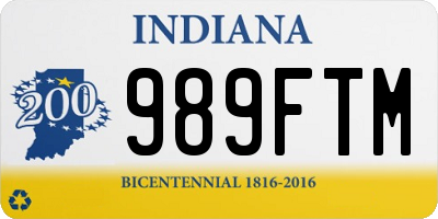 IN license plate 989FTM