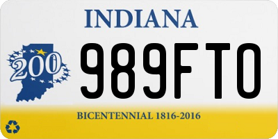 IN license plate 989FTO