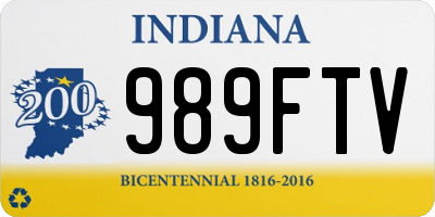 IN license plate 989FTV