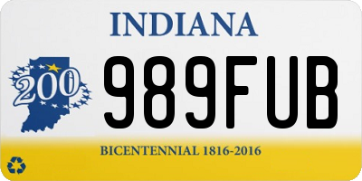 IN license plate 989FUB