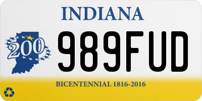 IN license plate 989FUD