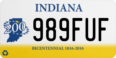 IN license plate 989FUF