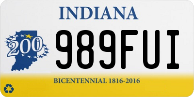 IN license plate 989FUI