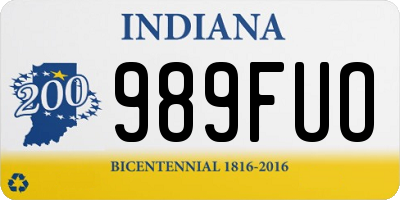 IN license plate 989FUO