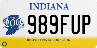 IN license plate 989FUP