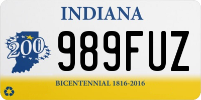 IN license plate 989FUZ