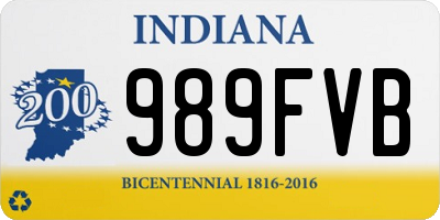 IN license plate 989FVB