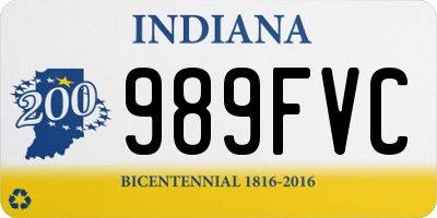 IN license plate 989FVC