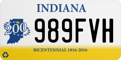 IN license plate 989FVH