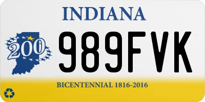 IN license plate 989FVK