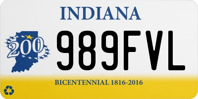 IN license plate 989FVL