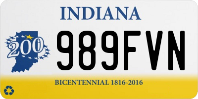 IN license plate 989FVN