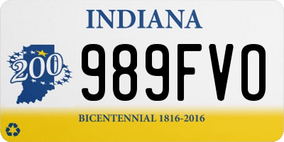 IN license plate 989FVO