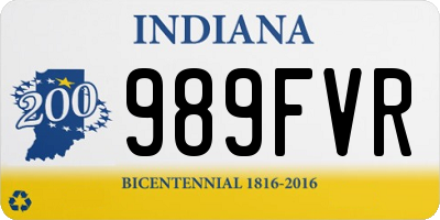 IN license plate 989FVR