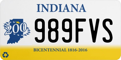 IN license plate 989FVS