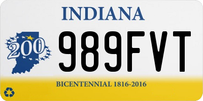 IN license plate 989FVT