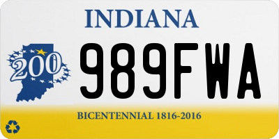 IN license plate 989FWA