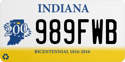 IN license plate 989FWB