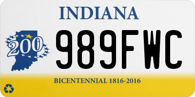 IN license plate 989FWC