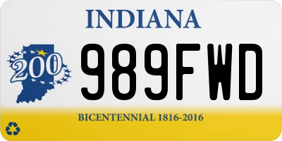 IN license plate 989FWD