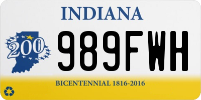 IN license plate 989FWH