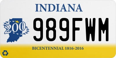 IN license plate 989FWM