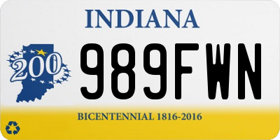 IN license plate 989FWN