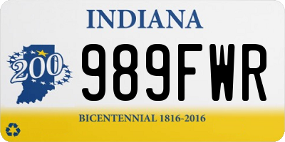 IN license plate 989FWR