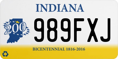 IN license plate 989FXJ