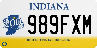 IN license plate 989FXM