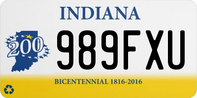 IN license plate 989FXU