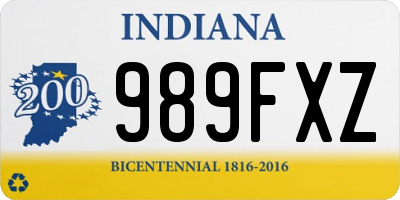 IN license plate 989FXZ