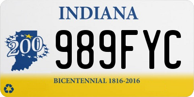 IN license plate 989FYC