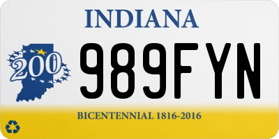 IN license plate 989FYN