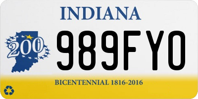 IN license plate 989FYO