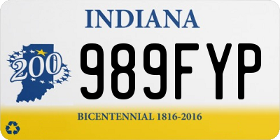 IN license plate 989FYP