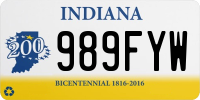 IN license plate 989FYW