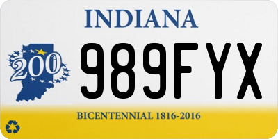 IN license plate 989FYX