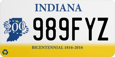 IN license plate 989FYZ